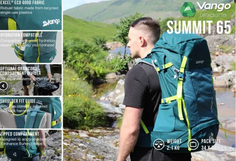 Vango Summit 65L in Deep Teal-2